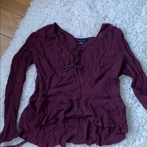 flowy long sleeve w ties